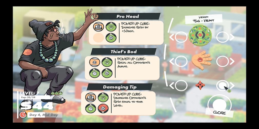 A menu showing Slayblade components