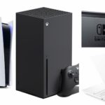 Multiple gaming console are thrown together in a collage